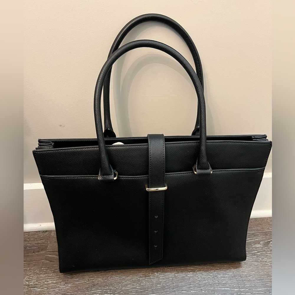 Levenger Office-On-The-Go Tote - Black Leather